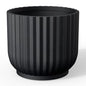 Kante Large Round Pedestal Black Concrete Planter 16.7" Dia, Outdoor - color: Black, size: 16.7"w x 14.6"h