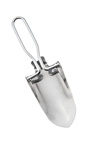 SE 8-7/8" Stainless Steel Mini Folding Trowel with Nylon Pouch - 5-5/8" Folded Length, Durable and Lightweight for Camping, Gardening, Outdoor Activities - 8794SP