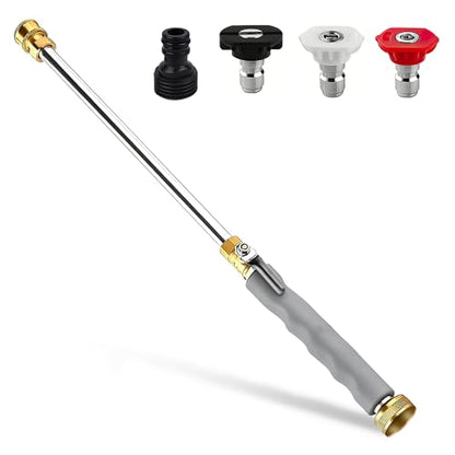 2026 Upgraded Jet Nozzle Power Washer for Garden Hose (Gray) - color: Gray