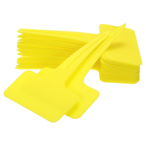 uxcell 100Pcs 4 Inch Plant Labels Large T-Style Garden Marker Plant Tags Garden Labels for Flower Beds,Pots Vegetables Yellow - color: Yellow