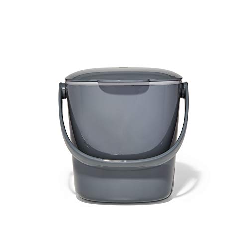 OXO Good Grips Easy-Clean Compost Bin, 0.75 Gal, Charcoal - color: Charcoal, size: 0.75 Gallon
