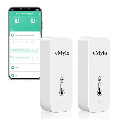 eMylo WiFi Indoor Thermometer Hygrometer with App Alert & Data Export