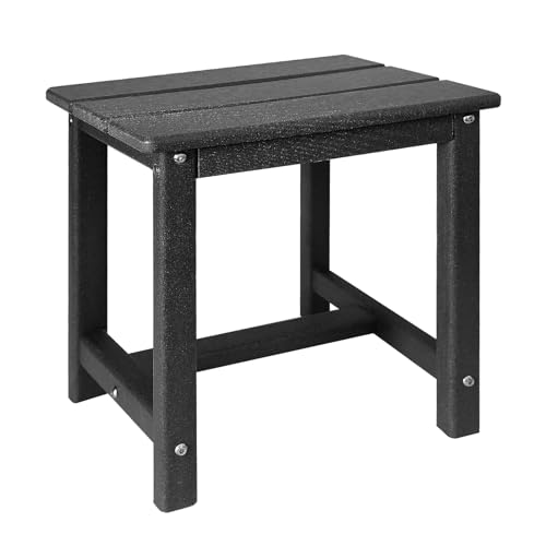 GARDENSTAR Adirondack Square Side Table,one-Tier Outdoor end Table, Patio Side Table for Pool,Porch,Backyard,Relaxing Companion - color: Black, size: c:Square T 1-Tier