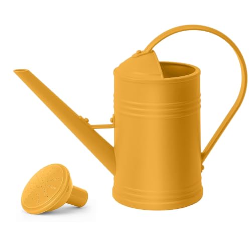 2L Watering Can Pitcher Water Pot, 2-in-1 Pour/Shower (Yellow) - color: Yellow