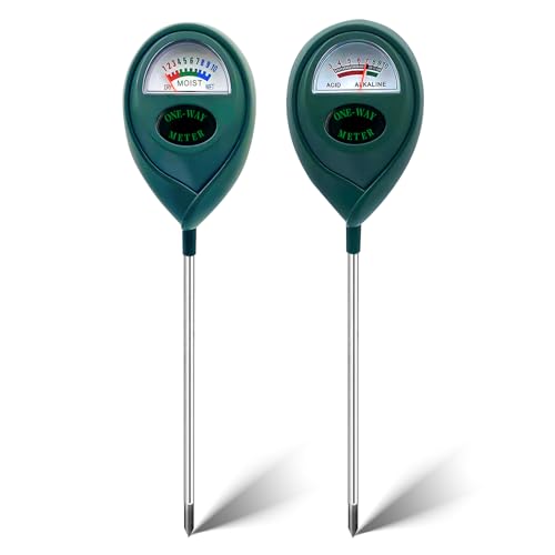 2 Pack Soil Tester, Soil Moisture Meter + pH Tester, Soil Test Kit Tool for Indoor & Outdoor Plants, Water Hydrometer/pH Meter Dial Display Tester for Garden, Lawn, Farm, No Battery Required