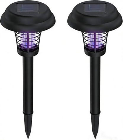2 Pcs Solar Bug Zapper Outdoor Rechargeable Mosquito Fly Zapper Outdoor