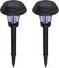 2 Pcs Solar Bug Zapper Outdoor Rechargeable Mosquito Fly Zapper Outdoor