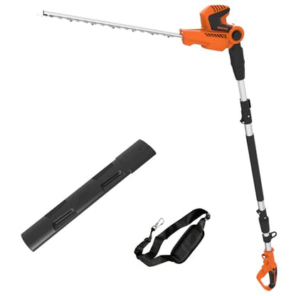 GARCARE Corded Pole Hedge Trimmer 500W 18-Inch Laser Blade Electric Cutter