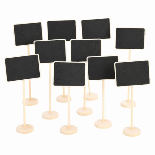 Signs with Stand, Reusable Wooden Plant Label Message Boards for Garden, Wedding, Party Food Labels and Table Display Decoration(Square Shape) - size: Square Shape