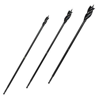 Greycore Tools 3-Piece 16 Inch 3-Flute Auger Bit, Wood Drill Bit for Hard and Soft Wood, 1/4” Quick Change Shank, Woodworking Auger Bits (16” Set 1/2”, 3/4”, 1”) - size: 16" 3PCS Set (1/2", 3/4", 1"), style: 16 Inch