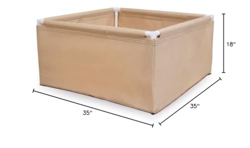 247Garden 3X3 Aeration Fabric Grow Bed/Raised Vegetable Flower Garden with PVC Frames (67-Gallon Tan) - size: Tan - 3FT X 3FT