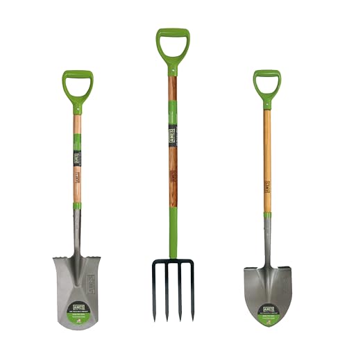 AMES 3-pc. Small Spaces Gardening Kit with Border Spade, Digging Fork, and Round Point Shovel