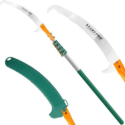 StartPro 23ft Reach Tree Pruning Saw, Telescopic Manual Lightweight Extendable 18ft Pole Saw with Sharp Carbon-Enriched Blade for Pruner for Yard, Garden, Patio & Forestry Use (18ft) - size: 18ft