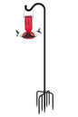 FEED GARDEN 76'' Bird Feeder Pole, Heavy Duty Shepherds Hooks for Outdoor with 7-Prong Base, Adjustable Shepherds Hook for Hummingbird Feeder, Lanterns, Plants, Wedding Decor (1 Pack) - size: 76 Inch