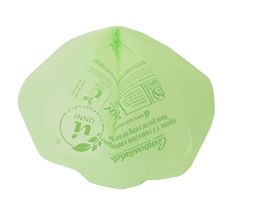 UNNI 2.6 Gallon Compostable Bags, 200 Count, 10 Liter, Extra Thick 0.71 Mil - size: 200 Count (Pack of 1), style: 2.6 Gallon