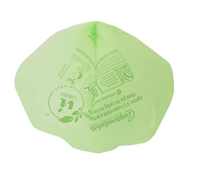 UNNI 2.6 Gallon Compostable Bags, 200 Count, 10 Liter, Extra Thick 0.71 Mil - size: 200 Count (Pack of 1), style: 2.6 Gallon