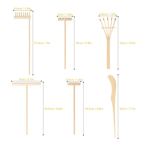24 PCS Mini Zen Garden Rake Tools, Zen Garden Accessories