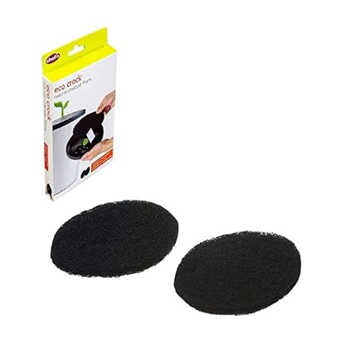 Chef'n EcoCrock Natural Charcoal Filter Refill Pack (2-Pack), Black, Dimensions - oval, approx. 6-1/2 x 5 inches, 3/8 inch thick