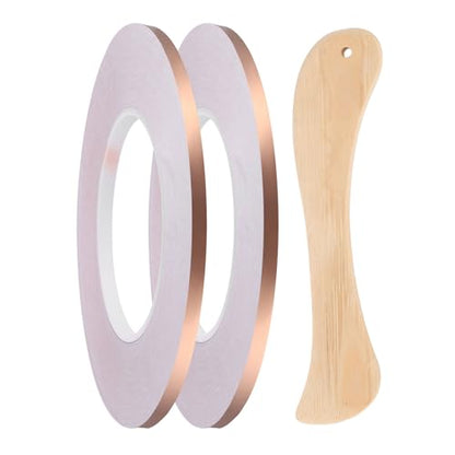 2pcs Copper Foil Tape 0.24" x197FT Single Conductive Adhesive Tape - size: 0.24 Inch x 197 FT