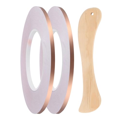 2pcs Copper Foil Tape 0.24" x197FT Single Conductive Adhesive Tape - size: 0.24 Inch x 197 FT
