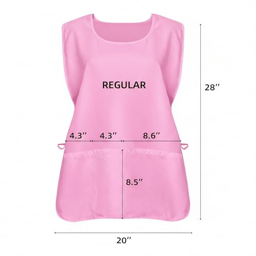 Xeoxarel Unisex Cobbler Apron with 3 Deep Pockets, Smock Vest Apron - color: 3 Pack - Pink