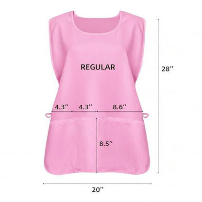 Xeoxarel Unisex Cobbler Apron with 3 Deep Pockets, Smock Vest Apron - color: 3 Pack - Pink