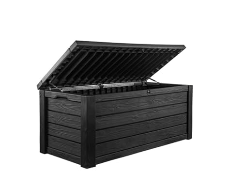 Keter Westwood Outdoor Storage Deck Box, 150 Gallon, Dark Grey - color: Dark Grey