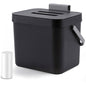 1.8 Gal Countertop Compost Bin, Hanging Trash Can 7L/Black - color: BLACK, size: 7 L / 1.8 Gal - Lid