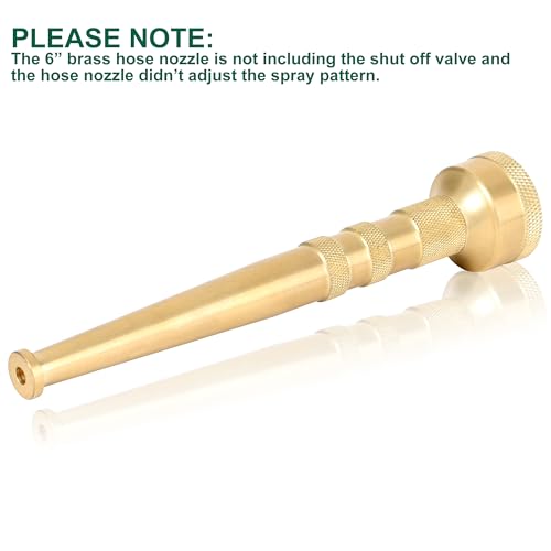 STYDDI 6" Brass Garden Water Hose Nozzle, Jet Stream Hose Nozzle with 3/4-Inch, 7 GPM 80 PSI, High Pressure Super Sweeper Nozzle For Clean Patios, Driveways, Sidewalks, Yard, Vehicles, Deck