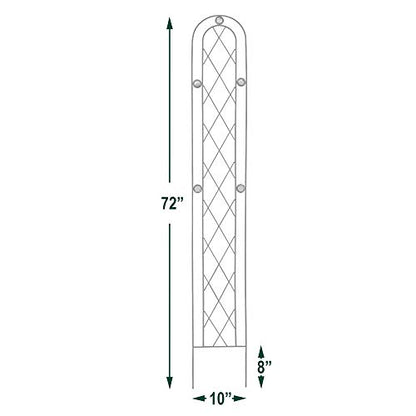 Arcadia Garden Products TR03 Arched Garden Trellis 6' x 10", Black - size: 6' x 10", style: Emerald Series Trellis