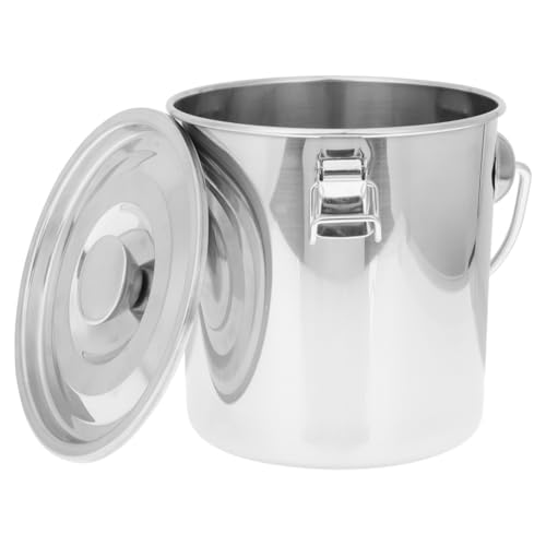 Healeved Stainless Steel Bar Bucket Dog Water Pail Stainless Steel Bucket with Lid Beverage Tub Ice Iron Camping Compost Kitchen Compost Bin Flour Tinplate
