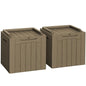 Flamaker 2 Pack Deck Box 31 Gallon Waterproof Resin Storage Box with Lid - color: Light Brown, size: 31 Gallon-2 Pack