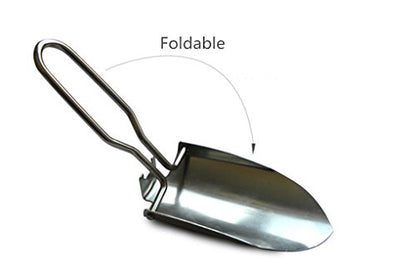 Toasis Garden Trowel Mini Outdoor Foldable Hand Shovel (Silver) - color: Silver