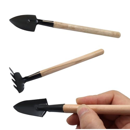 3 Pcs Mini Garden Tools Set, Iron Kit Including Miniature Gardening Rake Trowel and Shovel for Succulent/Bonsai & Pot Plants - style: 3Pcs