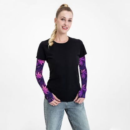 Marijuana Arm Sleeves Cannabis Weed Gardening Sleeves for Women Men - color: Marijuana 062