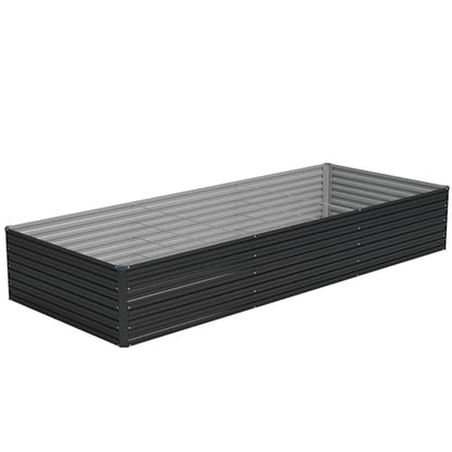 Vengarus 12x4x2ft Galvanized Raised Garden Bed,Metal Raised Beds Kit Black - color: Black, size: 12x4x2 ft