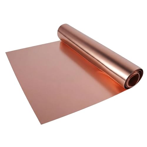 99.9% Pure Copper Sheet Metal Foil,44 Gauge(0.05mm) x 100mm x 2m Roll | High Conductivity Copper Strip for Electrical Repairs, EMI Shielding, Stained Glass, DIY Crafts and Soldering - color: 44 Gauge(0.05mm) x 100mm x 2m
