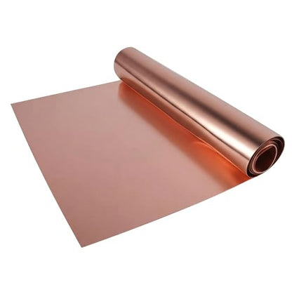 99.9% Pure Copper Sheet Metal Foil,44 Gauge(0.05mm) x 100mm x 2m Roll | High Conductivity Copper Strip for Electrical Repairs, EMI Shielding, Stained Glass, DIY Crafts and Soldering - color: 44 Gauge(0.05mm) x 100mm x 2m
