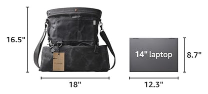 Barebones Harvesting and Gathering Bag - Foraging, Harvest and Fruit Picking Bag with Convertible Straps - Water-Resistant Waxed Canvas Gardening Tool(Slate Gray) - color: Slate Gray