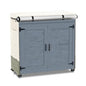 Outdoor Garden Potting Bench Table Cover with Split Zipper,Outdoor Storage Cabinet Cover,Heavy 600D Duty Waterproof Anti-UV All Weather Protection,39" x 19" x 36" -Beige - size: Beige & Green