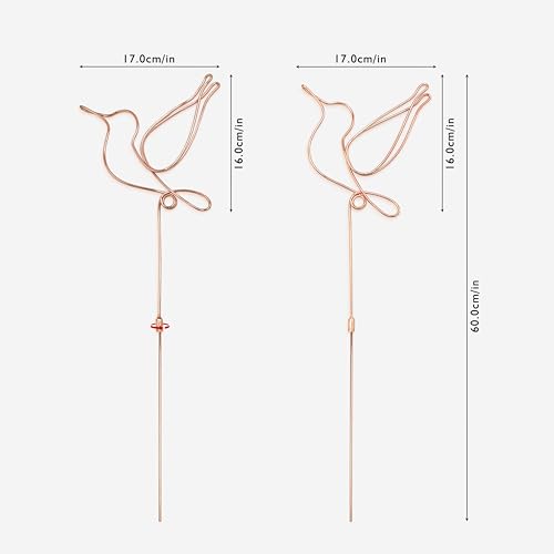Hummingbird Decorative Garden Stakes Set of 2,Hummingbirds Metal Wire Decor