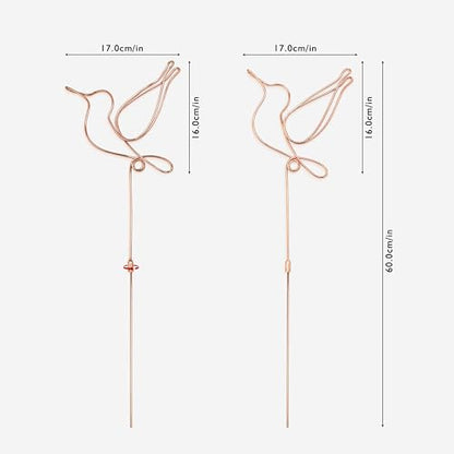Hummingbird Decorative Garden Stakes Set of 2,Hummingbirds Metal Wire Decor