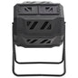 42.3 Gal Rotating Compost Bin, Black Dual Chamber Tumbling Composter with 360 Degree Rotation, Garden Compost Bin for Kitchen and Yard Waste, 28.7"x25.2"x37.4"