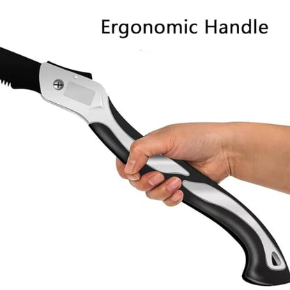 8 Inch Folding Saw, Pruning Hand Saw for Wood Cutting, Garden Pruner with SK5 Curved Blade, Triple- Cut Razor Teeth, Foldable Handsaw for Tree Trimming, Camping, Gardening and Carpentry - size: 8 Inch