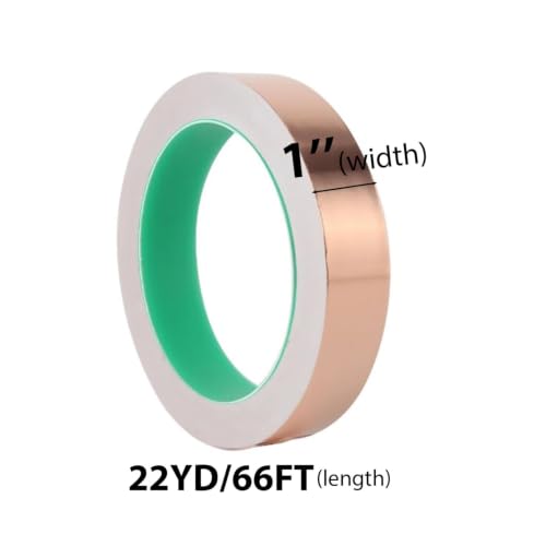 Double-Sided Conductive Copper Foil Tape 1" x 66Ft, 2 Mil，1-Pack - size: 0.98 Inch*2mil*65.6 FT