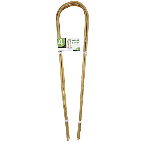 4 Feet Natural U-Hoops Bamboo, Mininfa Garden Trellis, Bamboo Trellis U-Shape for Plant Support - 3 Pack - size: 4 Feet