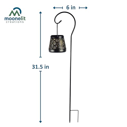 MCSSLNT Solar LED Stake Lantern with Shepherd Hook, Waterproof Solar-Powered Lighting, Decor for Gardens, Pathways & Patios - style: Lantern With Shepherd Hook