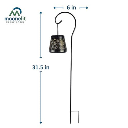 MCSSLNT Solar LED Stake Lantern with Shepherd Hook, Waterproof Solar-Powered Lighting, Decor for Gardens, Pathways & Patios - style: Lantern With Shepherd Hook