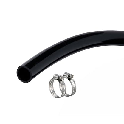 1/4" id - 100ft Black Vinyl Tubing Flexible PVC Irrigation Hose & 2 Clamps - size: 1/4" ID, style: 100 Feet