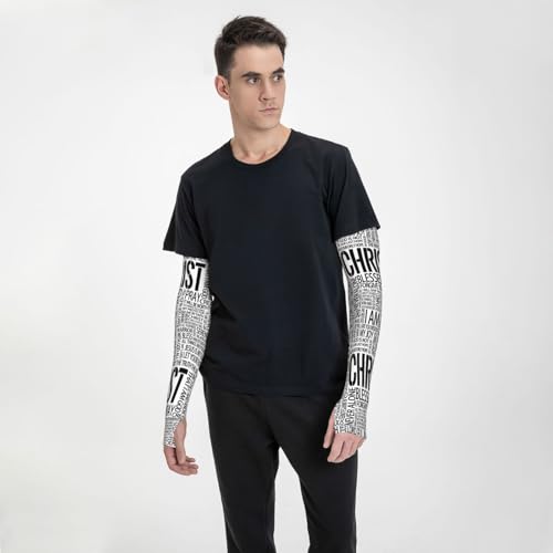 Religious Arm Sleeve Christ Jesus Ice Silk Guards Sun Protection Breathable for Outdoor Gardening Gardens - color: Christ Jesus 17